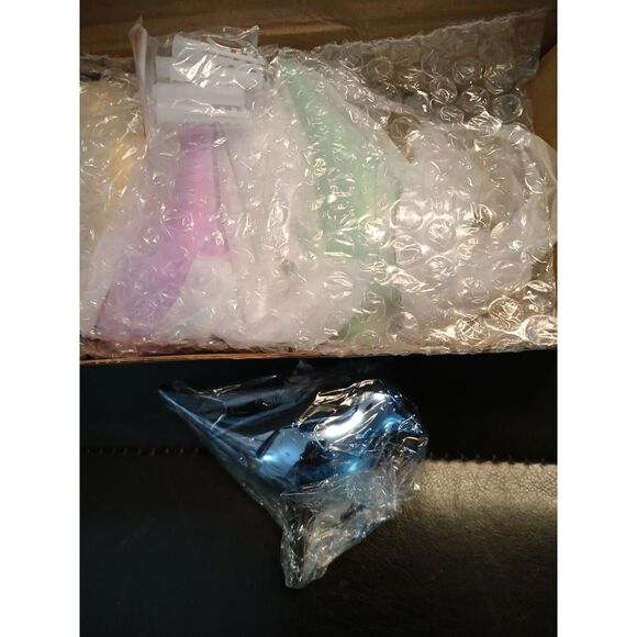 5 Bird Wall Hooks Resin Blue Gold Silver Pink Green - Picture 7 of 7